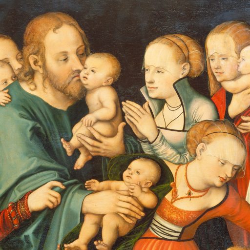 Painting by Lucas Cranach the Elder - Christ Blessing the Children (1535)